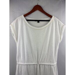 Boston Proper Womens White Terry Cloth Short Sleeve Dress Size S